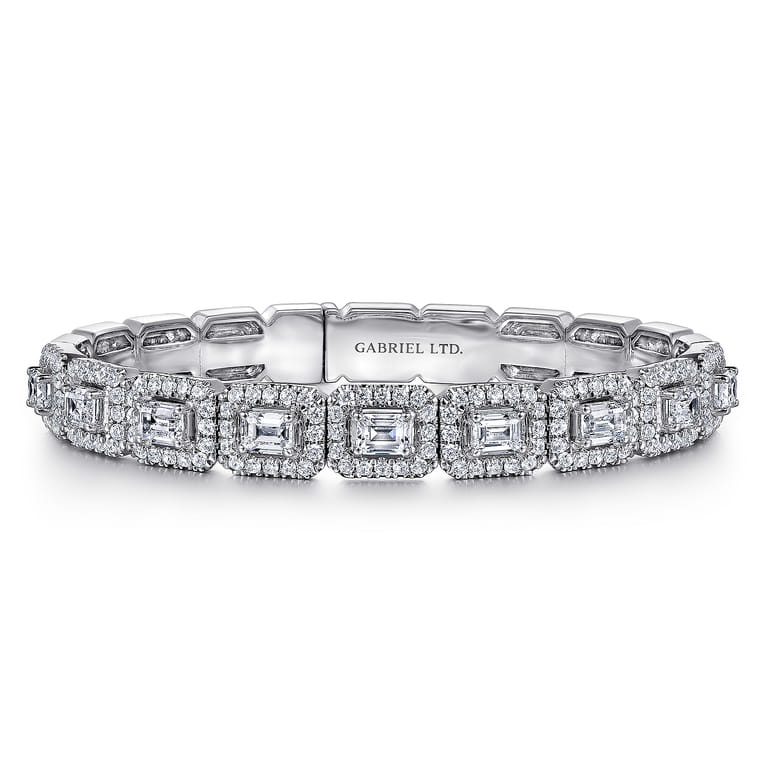 18K White Gold Diamond Bangle - 4.5 ct - Shot 1