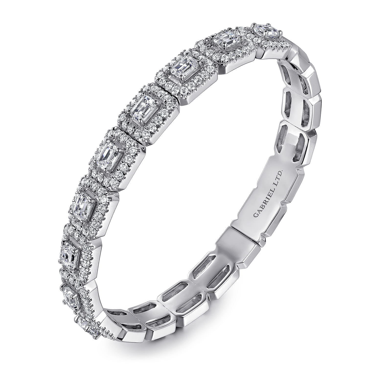 18K White Gold Diamond Bangle - 4.5 ct - Shot 2