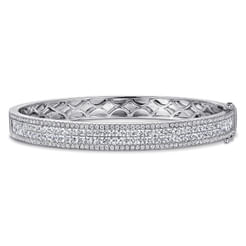 18K White Gold Diamond Bangle