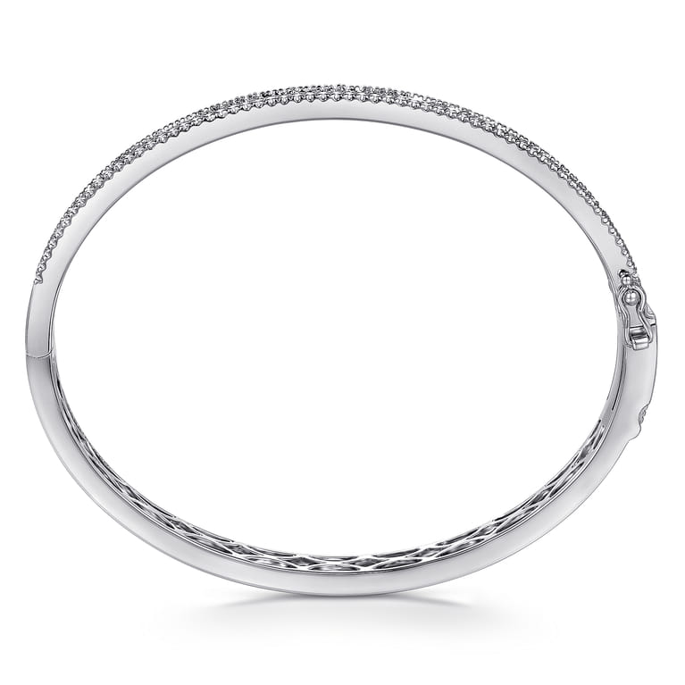 18K White Gold Diamond Bangle - 3.5 ct - Shot 3