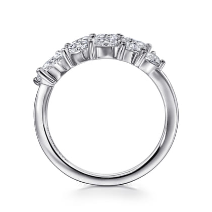18K White Gold Diamond Bypass Ring