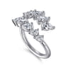 18K White Gold Diamond Bypass Ring - 1.5 ct