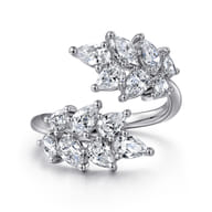 18K White Gold Diamond Bypass Ring