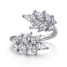 18K White Gold Diamond Bypass Ring - 2.2 ct