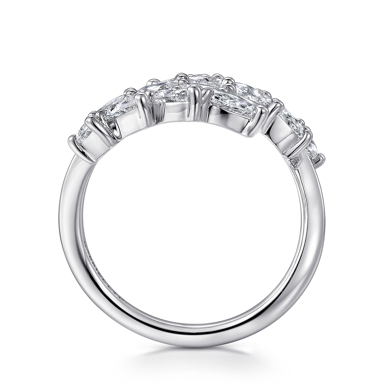 18K White Gold Diamond Bypass Ring