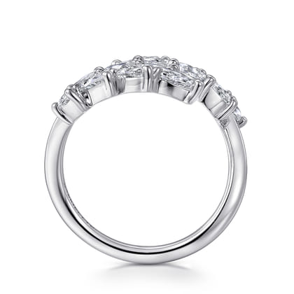 18K White Gold Diamond Bypass Ring