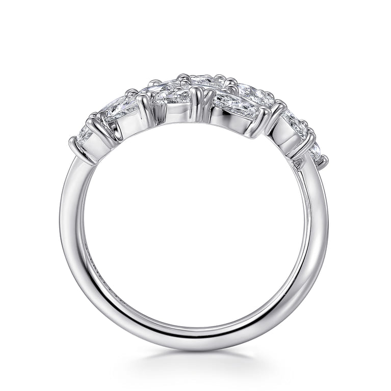 18K White Gold Diamond Bypass Ring - 2.2 ct - Shot 2