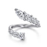 18K White Gold Diamond Bypass Ring - 1.5 ct