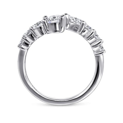 18K White Gold Diamond Bypass Ring
