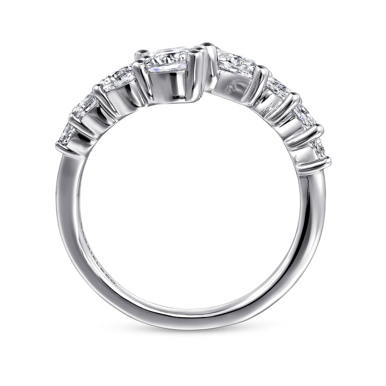 18K White Gold Diamond Bypass Ring - 1.5 ct - Shot 2
