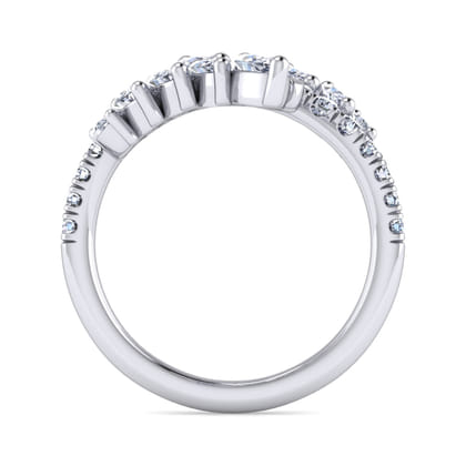 18K White Gold Diamond Bypass Ring