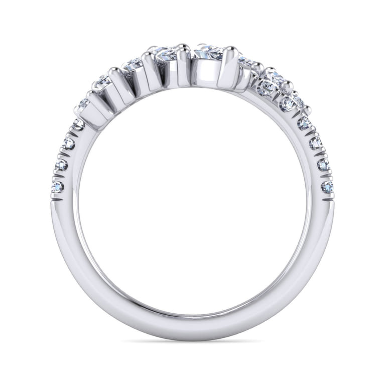 18K White Gold Diamond Bypass Ring - 2.05 ct - Shot 2