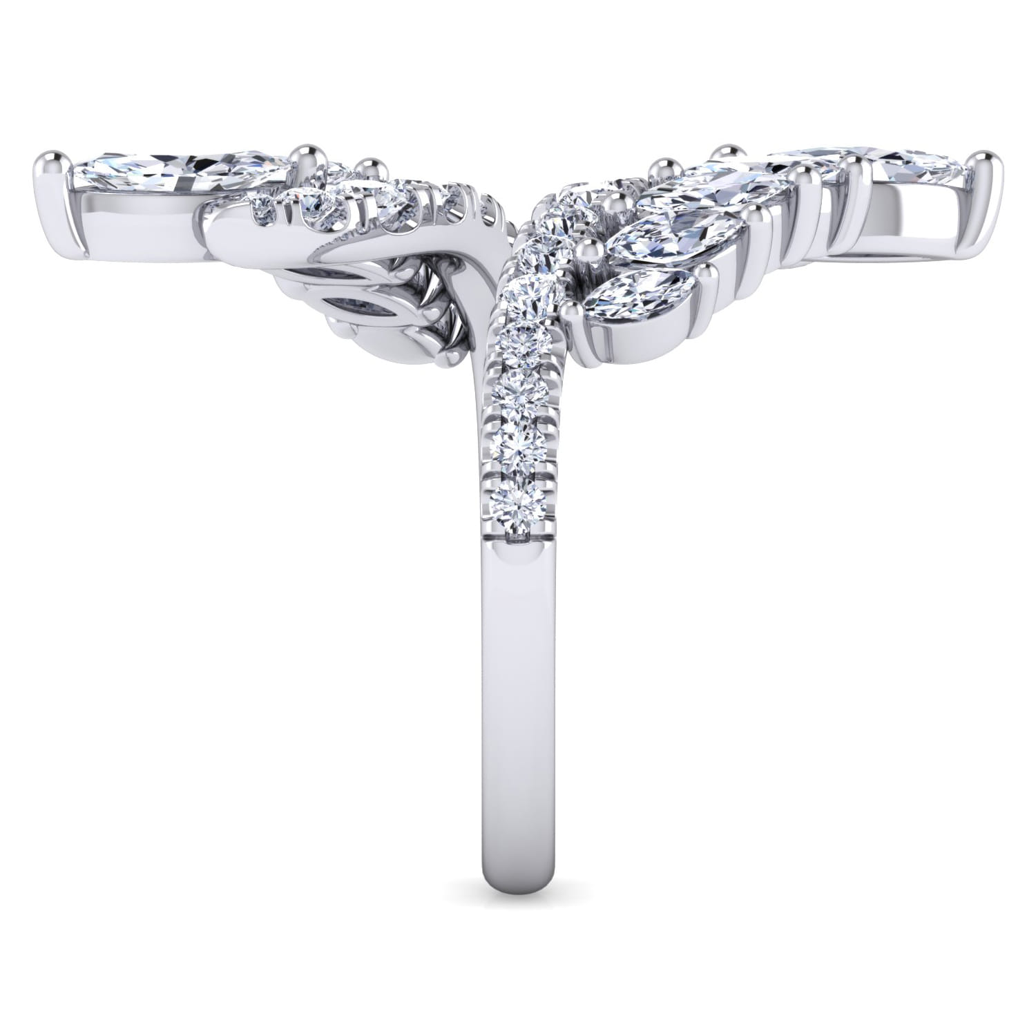 18K White Gold Diamond Bypass Ring - 2.05 ct - Shot 4