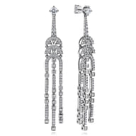 18K White Gold Diamond Chandelier Earrings