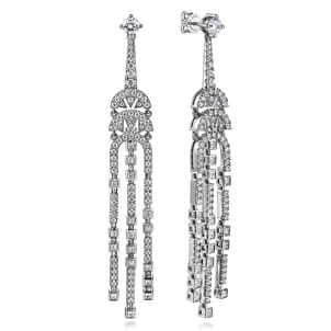 18K White Gold Diamond Chandelier Earrings