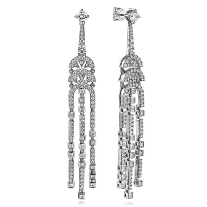 18K White Gold Diamond Chandelier Earrings