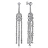 18K White Gold Diamond Chandelier Earrings - 3 ct