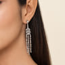 18K White Gold Diamond Chandelier Earrings - 3 ct