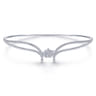 18K White Gold Diamond Choker Necklace with Floral Center - 4.67 ct