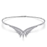 18K White Gold Diamond Choker Necklace - 4.57 ct