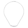 18K White Gold Diamond Cluster Curved Bar Necklace - 1.15 ct