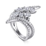 18K White Gold Diamond Cluster Statement Ring - 2.36 ct