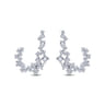 18K White Gold Diamond Constellation Bypass Hoop Earrings - 1.6 ct
