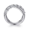 18K White Gold Diamond Criss Cross Ladies Ring - 2.2 ct