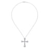 18K White Gold Diamond Cross Pendant Necklace - 1.6 ct