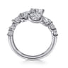 18K White Gold Diamond Double Row Bypass Ladies Ring - 1.5 ct