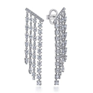 18K White Gold Diamond Drop Earrings