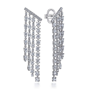 18K White Gold Diamond Drop Earrings