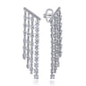 18K White Gold Diamond Drop Earrings - 5.1 ct