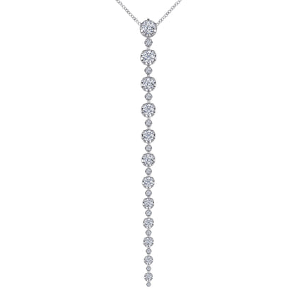 18K White Gold Diamond Drop Necklace