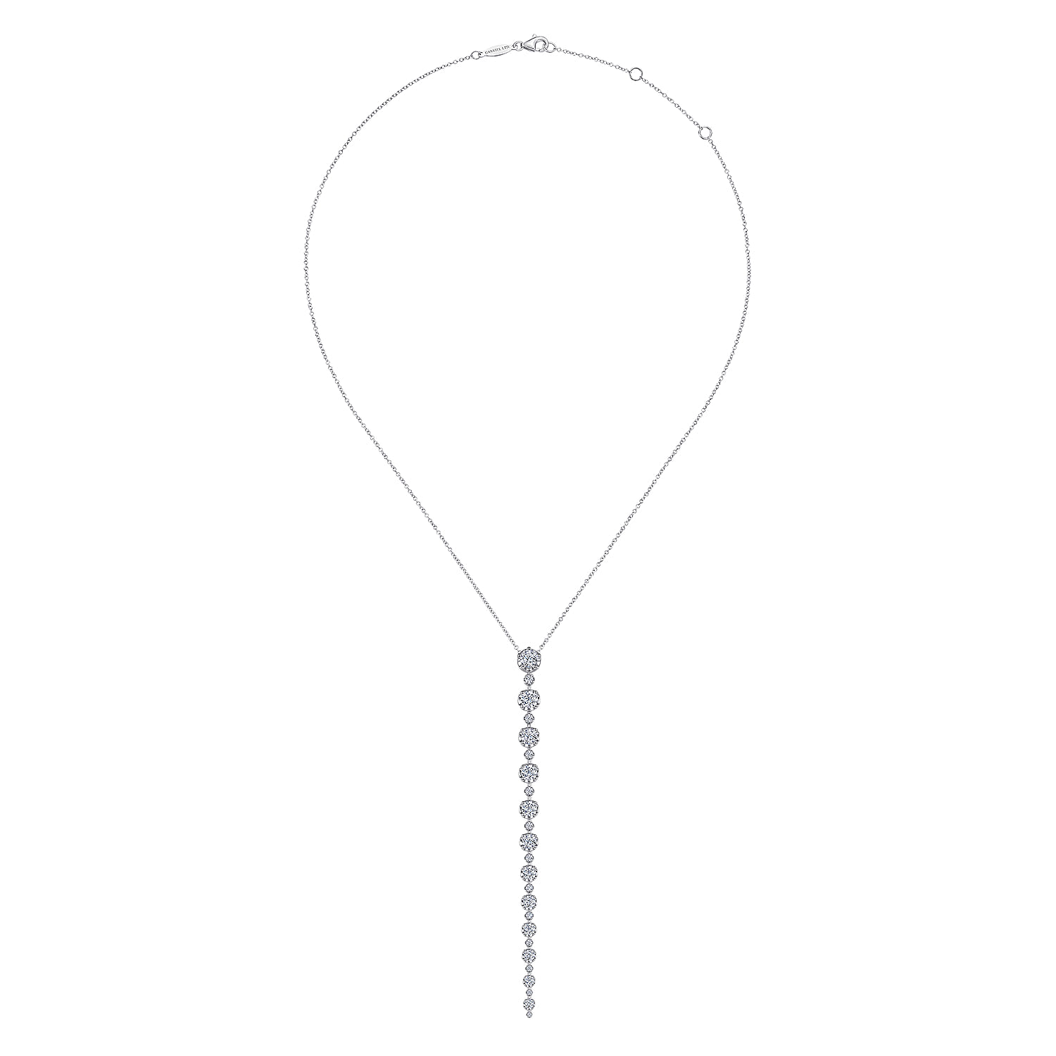 18K White Gold Diamond Drop Necklace - 2.71 ct - Shot 2
