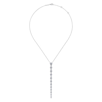18K White Gold Diamond Drop Necklace