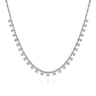 18K White Gold Diamond Drops Necklace - 7.21 ct