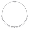 18K White Gold Diamond Drops Necklace - 7.21 ct