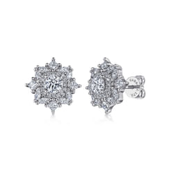 18K White Gold Diamond Earrings