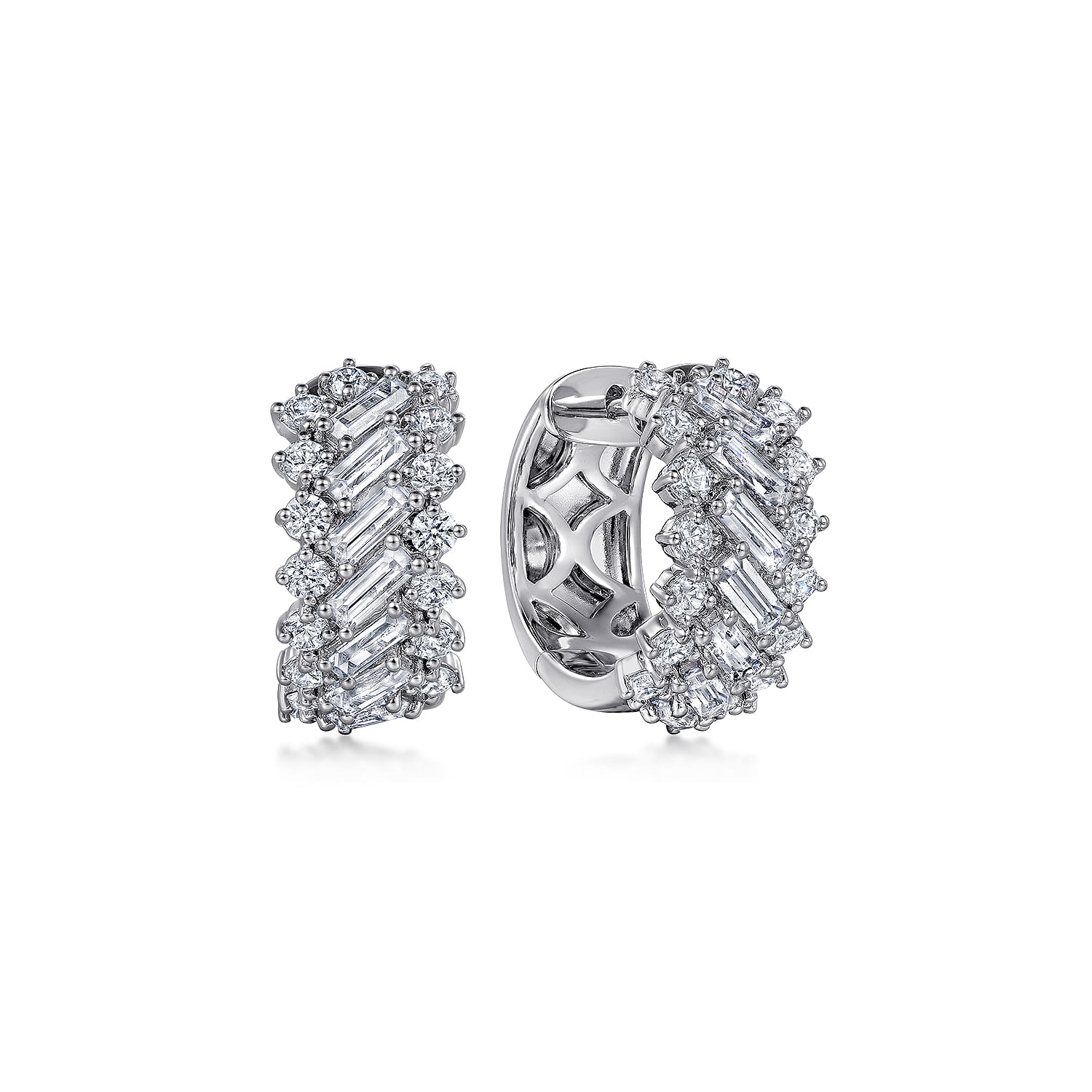 18K White Gold Diamond Earrings - 1.85 ct - Shot 1