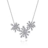 18K White Gold Diamond Floral Necklace - 2.25 ct
