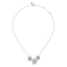 18K White Gold Diamond Floral Necklace - 2.25 ct