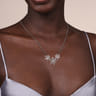 18K White Gold Diamond Floral Necklace - 2.25 ct