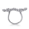 18K White Gold Diamond Floral Open Ladies Ring - 2.5 ct
