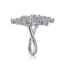 18K White Gold Diamond Floral Open Ladies Ring - 2.5 ct