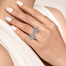 18K White Gold Diamond Floral Open Ladies Ring - 2.5 ct