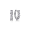 18K White Gold Diamond Huggie Earrings - 1.4 ct