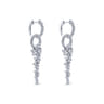 18K White Gold Diamond Huggies with Cascading Cluster Drops - 2 ct