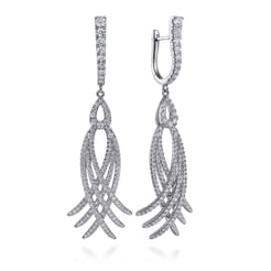 18K White Gold Diamond Interlocking Statement Earrings