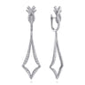 18K White Gold Diamond Kite Drop Huggies - 1.8 ct